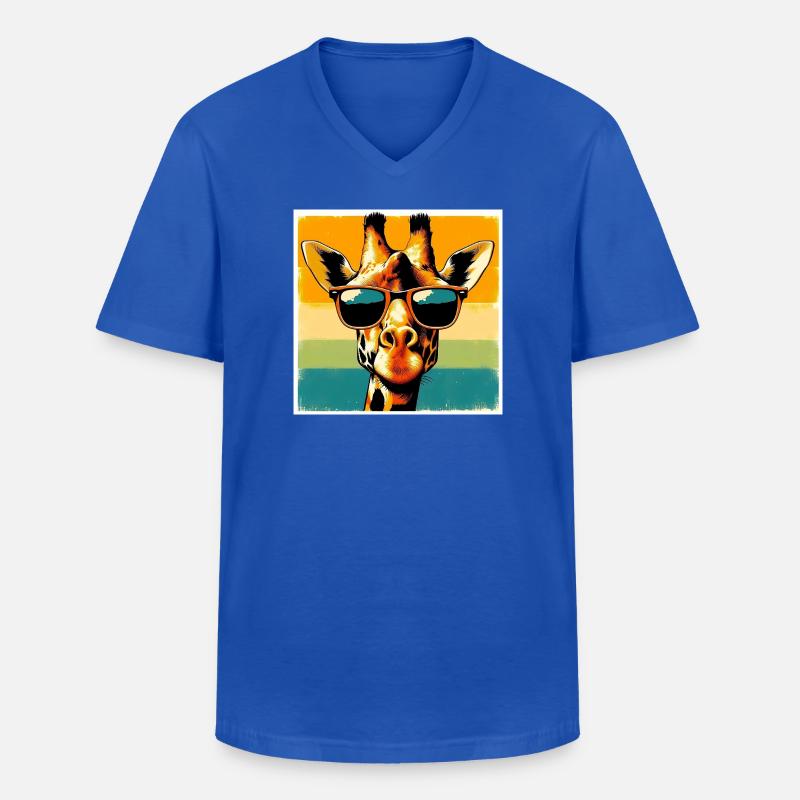 Giraffe - Männer-T-Shirt mit V-Ausschnitt - Royalblau