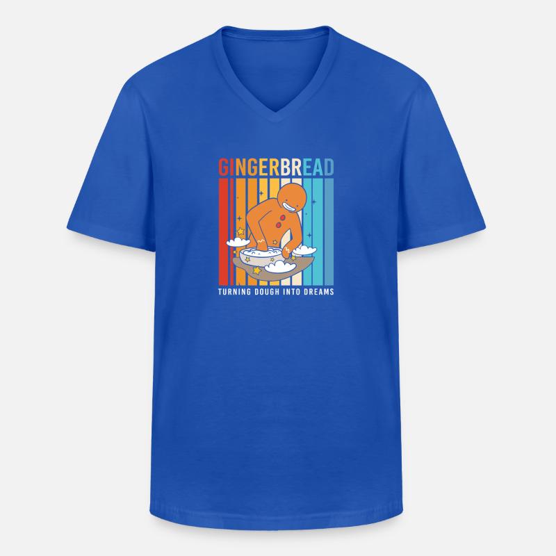 Lebkuchen Weihnachten Lebkuchenmann Gingerbread - Männer-T-Shirt mit V-Ausschnitt - Royalblau
