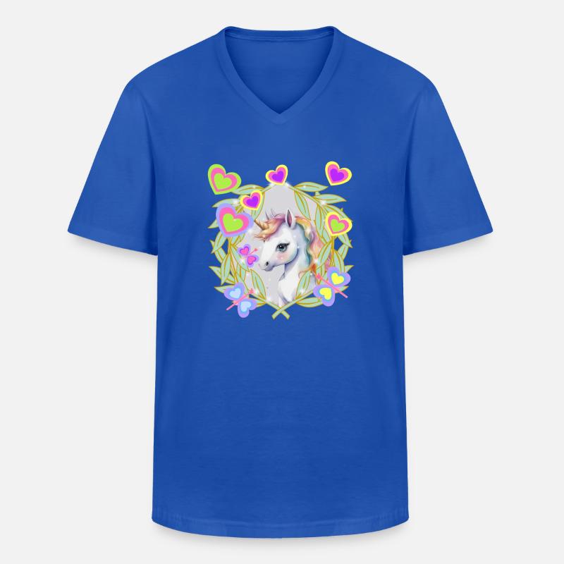 Einhorn Kinder Mädchen Pferd - Männer-T-Shirt mit V-Ausschnitt - Royalblau