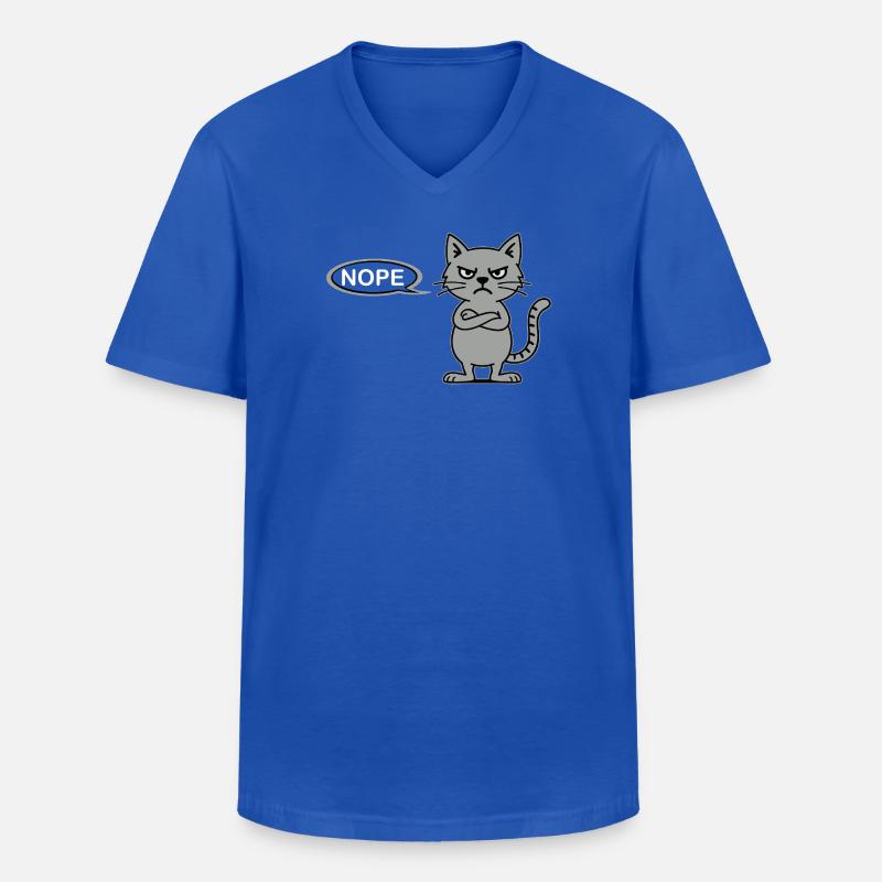 Skeptische Katze NOPE-Statement - Männer-T-Shirt mit V-Ausschnitt - Royalblau