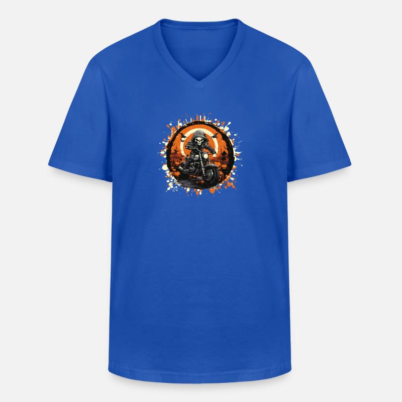 Skelett Biker im Halloween Ring - Männer-T-Shirt mit V-Ausschnitt - Royalblau