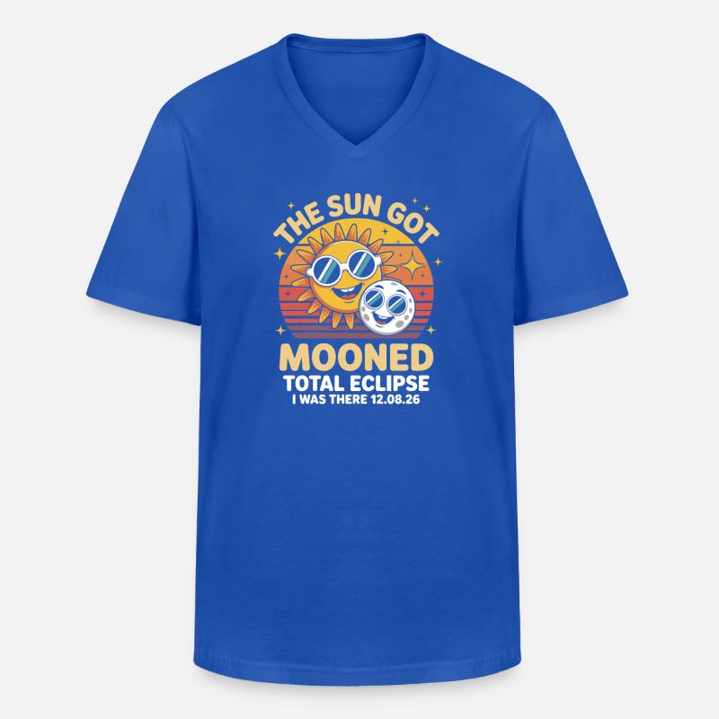 Sonne Mond Eclipse mit Brille - Männer-T-Shirt mit V-Ausschnitt - Royalblau