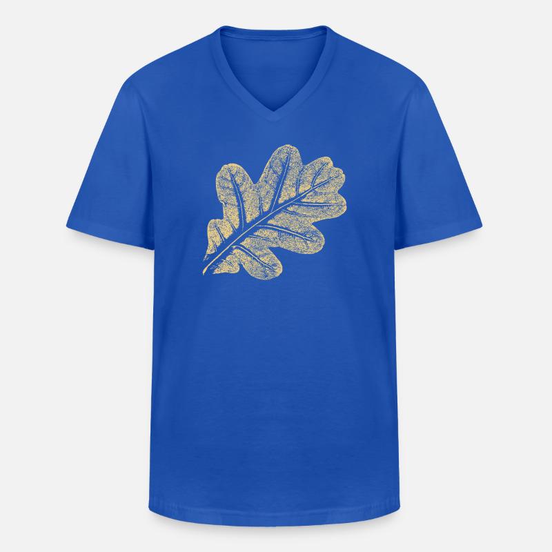 Blatt Eiche / Eichenblatt - Natur Design - Männer-T-Shirt mit V-Ausschnitt - Royalblau