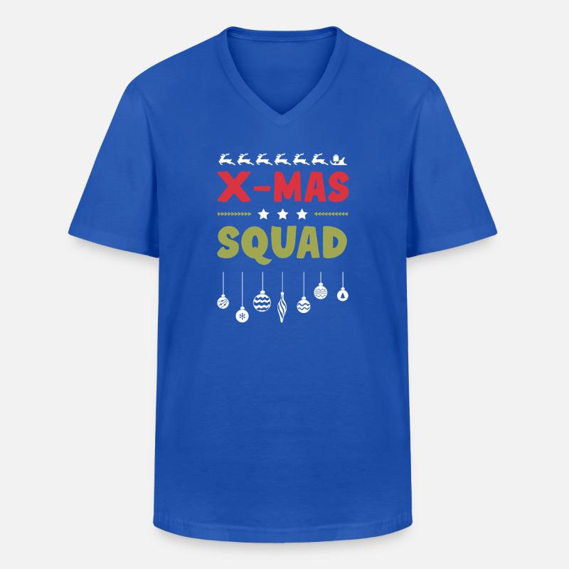 X-Mas Squad - Männer-T-Shirt mit V-Ausschnitt - Royalblau