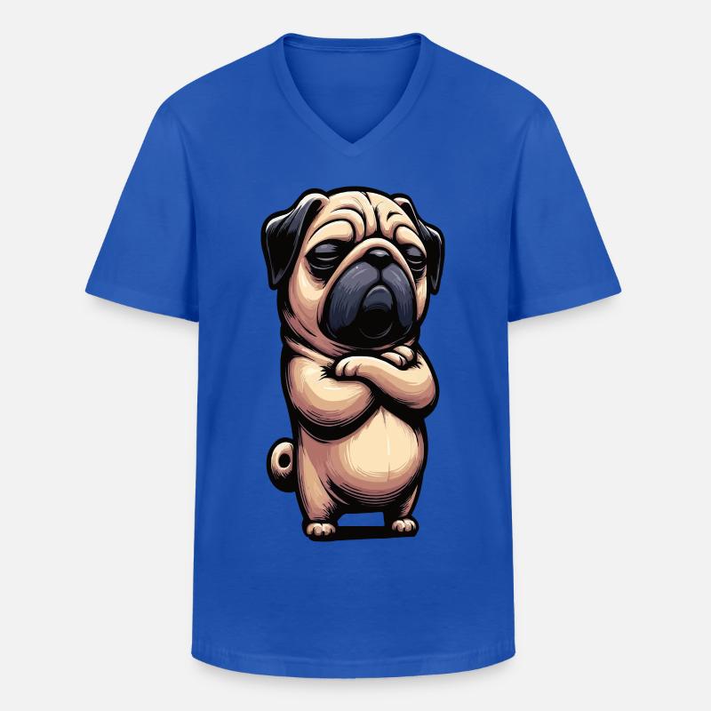 Mops Möpse Mopsbesitzer Mopsliebhaber Mopshalter - Männer-T-Shirt mit V-Ausschnitt - Royalblau