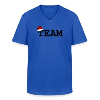 Équipe Chapeau de Noël - T-shirt col V Homme - bleu royal - Devant - AI Model Male 178 dark (178cm)