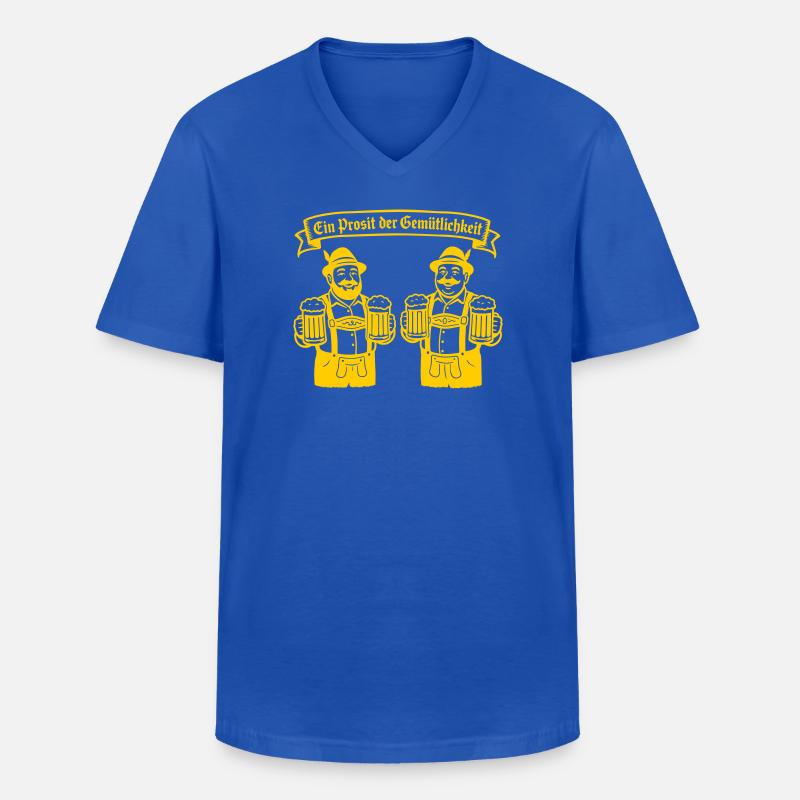 Bier männer - Ein Prosit der Gemütlichkeit - Männer-T-Shirt mit V-Ausschnitt - Royalblau