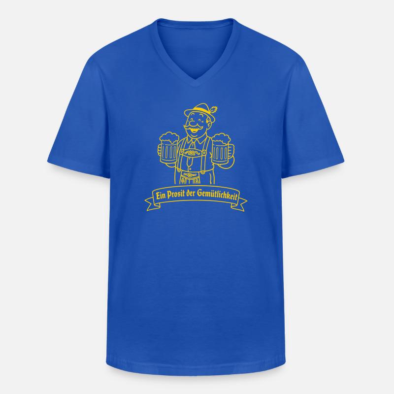 Herr Bier - Ein Prosit der Gemütlichkeit - Männer-T-Shirt mit V-Ausschnitt - Royalblau