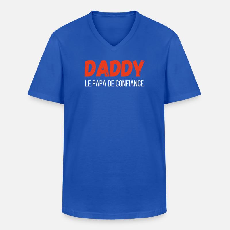 Daddy, der vertraute Papa – Geschenkidee - Männer-T-Shirt mit V-Ausschnitt - Royalblau