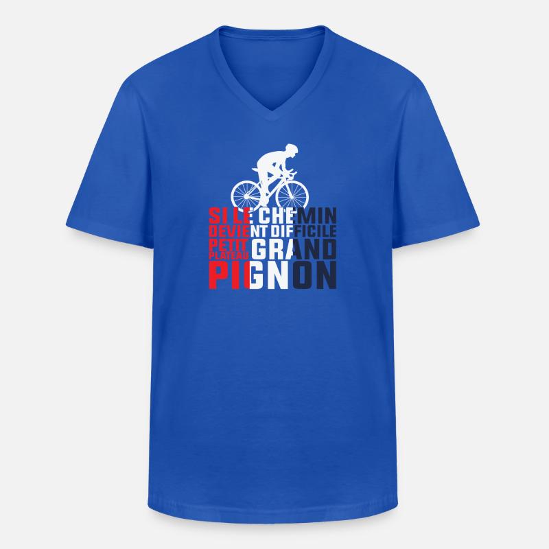 Wenn der Weg schwierig wird – Radfahrer-Geschenk - Männer-T-Shirt mit V-Ausschnitt - Royalblau
