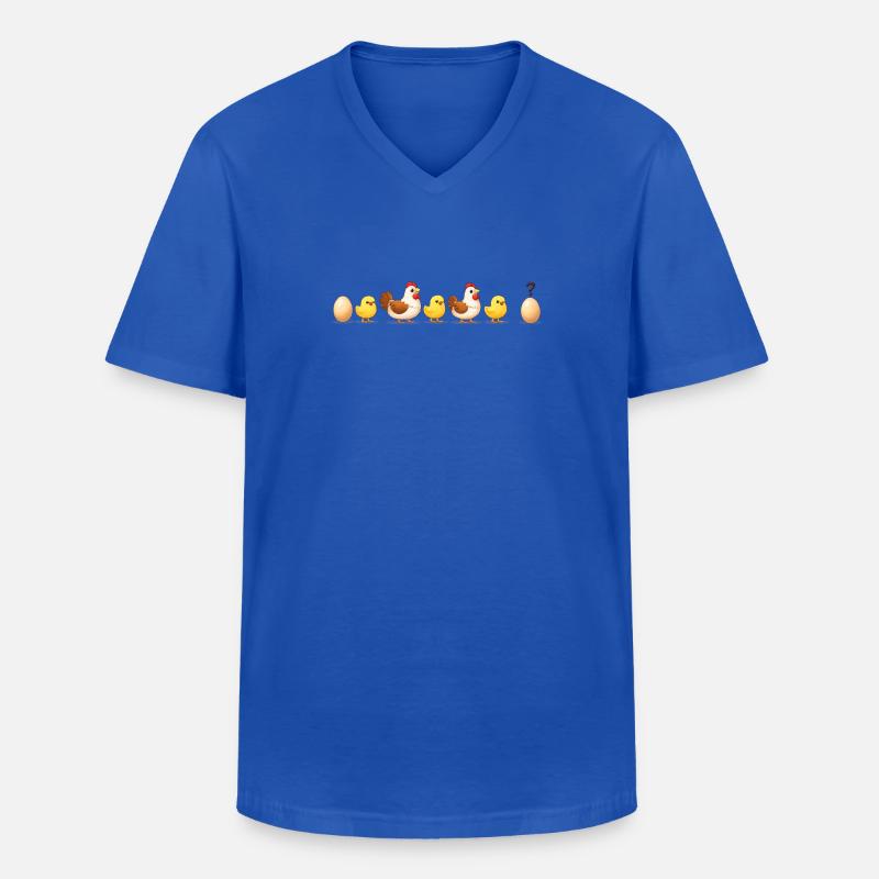 Evolution egg chick hen darwin - Men's V-Neck T-Shirt - royal blue