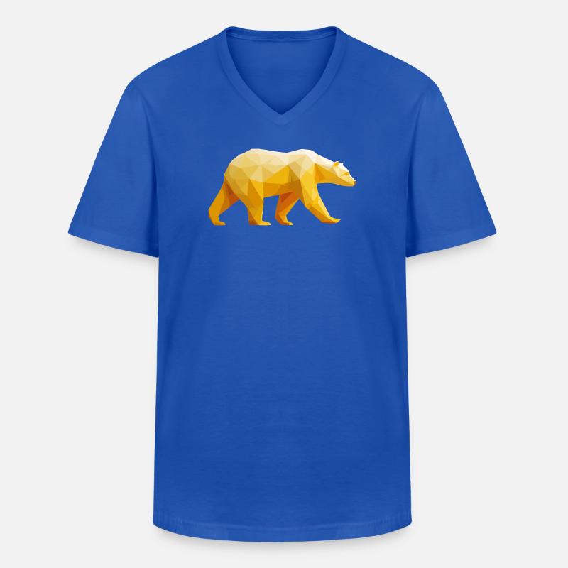 Polar Bär Polygon Eisbär Winter - Männer-T-Shirt mit V-Ausschnitt - Royalblau