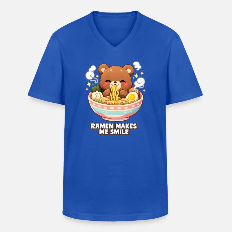 Ramen makes me smile - Männer-T-Shirt mit V-Ausschnitt - Royalblau
