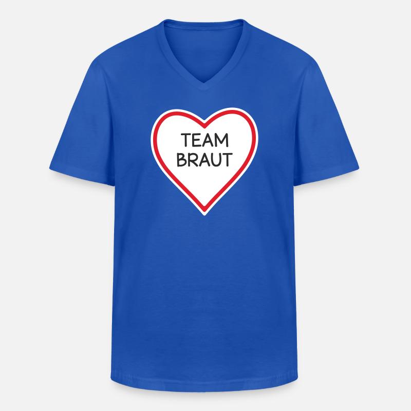 HerzTeam Brautdesign - Männer-T-Shirt mit V-Ausschnitt - Royalblau