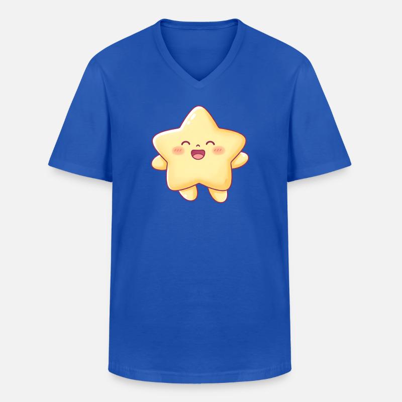 Kawaii Sternchen Lächeln Stern Kinder - Männer-T-Shirt mit V-Ausschnitt - Royalblau