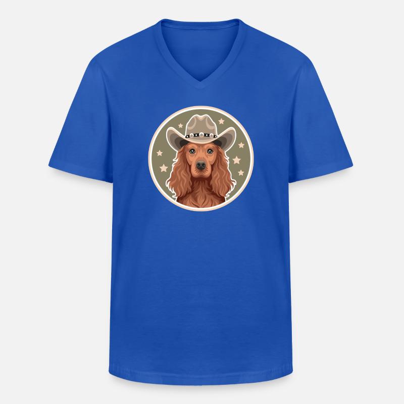 Cocker Spaniel Cowboy - Männer-T-Shirt mit V-Ausschnitt - Royalblau