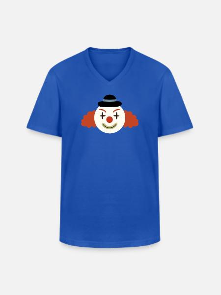 Cheerful Clown Face Retro Art - Men's V-Neck T-Shirt - royal blue