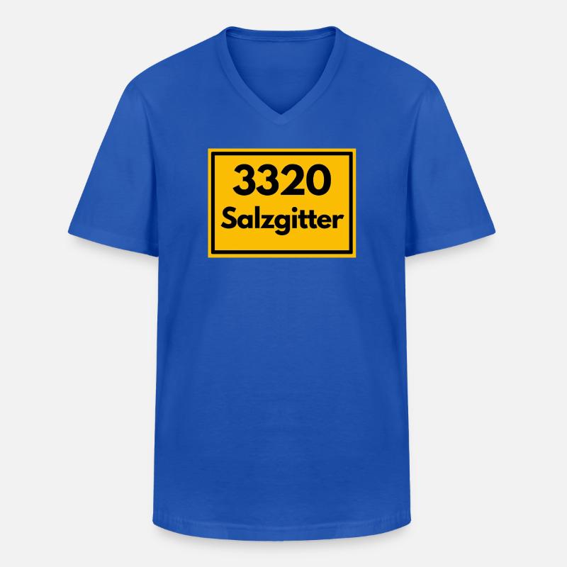 OLD POSTCODE POSTCODE RETRO 3320 SALZGITTER - Men's V-Neck T-Shirt - royal blue