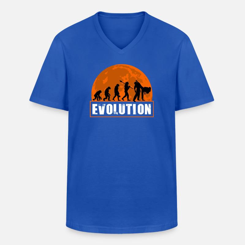 Judo Evolution Martial Arts Sonnenuntergangs-Silhouette - Männer-T-Shirt mit V-Ausschnitt - Royalblau