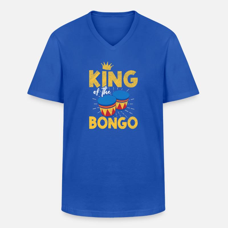 King Bongo Retro Percussion Drummer Design - Männer-T-Shirt mit V-Ausschnitt - Royalblau