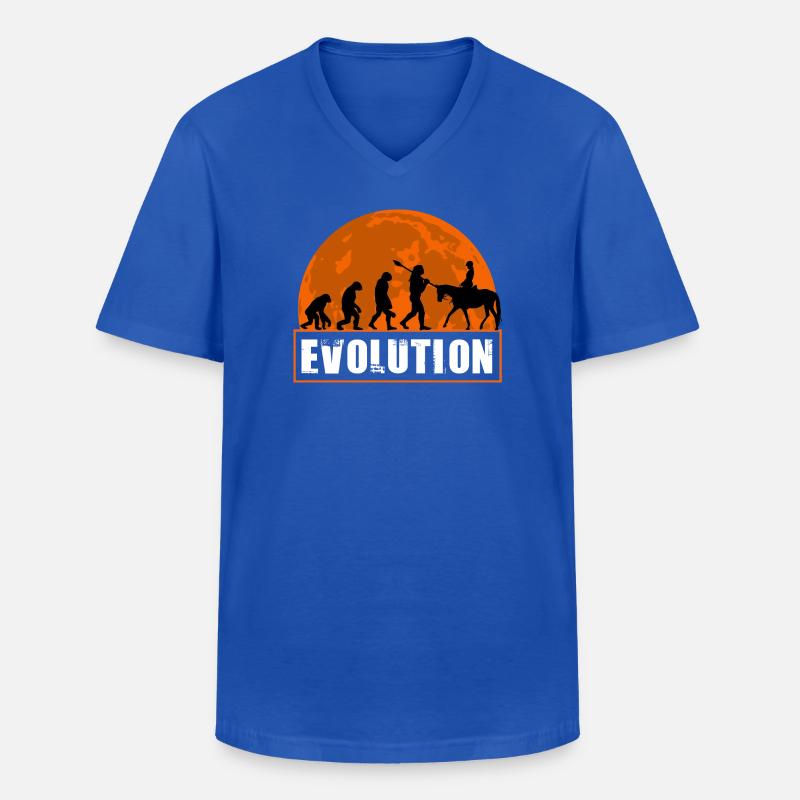 Evolution des Menschen Reitkunst - Männer-T-Shirt mit V-Ausschnitt - Royalblau