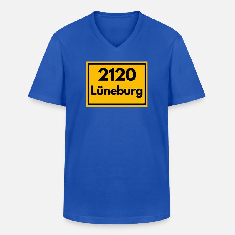 OLD POSTCODE POSTCODE RETRO 2120 LÜNEBURG - HANSE - Men's V-Neck T-Shirt - royal blue