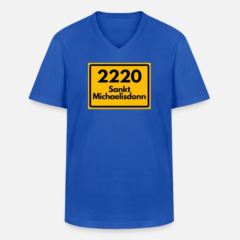 OLD POSTCODE POSTCODE 2220 SANKT MICHAELISDONN - Men's V-Neck T-Shirt - royal blue