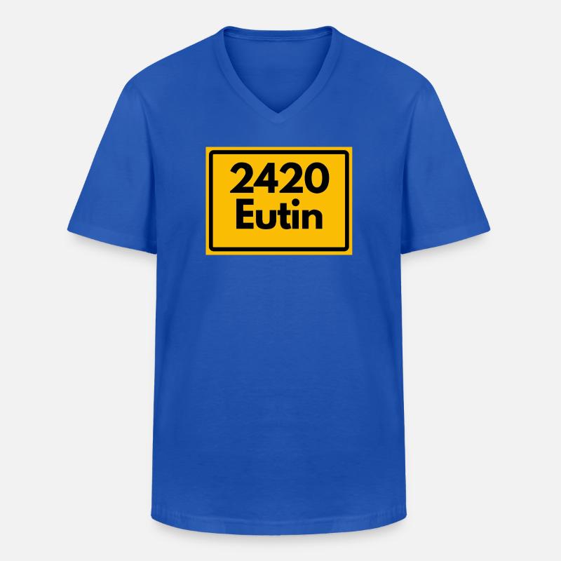 OLD POSTCODE RETRO 2420 EUTIN – SCHLOSS - Men's V-Neck T-Shirt - royal blue