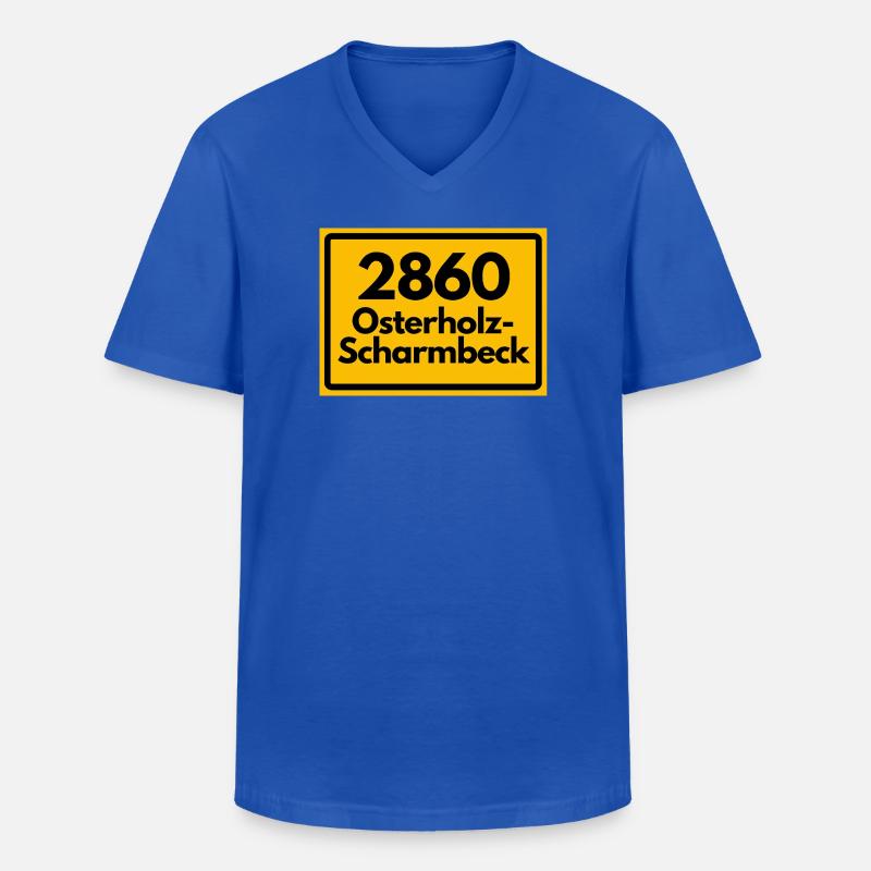 OLD POSTCODE POSTCODE 2860 OSTERHOLZ-SCHARMBECK - Men's V-Neck T-Shirt - royal blue