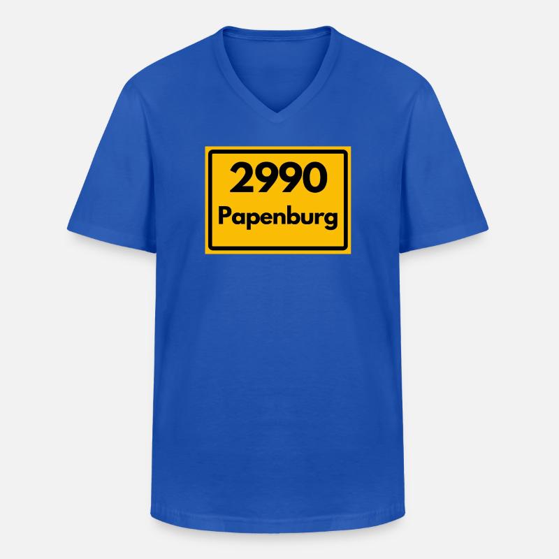OLD POSTCODE POSTCODE RETRO 2990 PAPENBURG - Men's V-Neck T-Shirt - royal blue