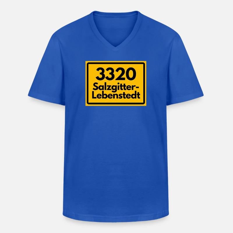 OLD POSTCODE POSTCODE RETRO 3320 SALZGITTER - Men's V-Neck T-Shirt - royal blue