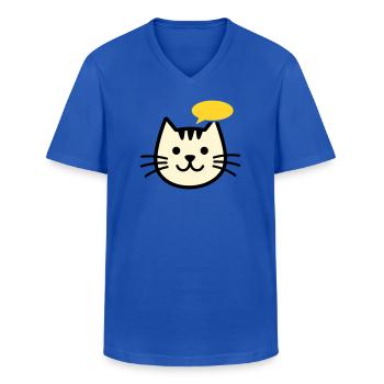 Cat face with speech bubble - Men's V-Neck T-Shirt - royal blue - Front - AI Model Male 178 dark (178cm)