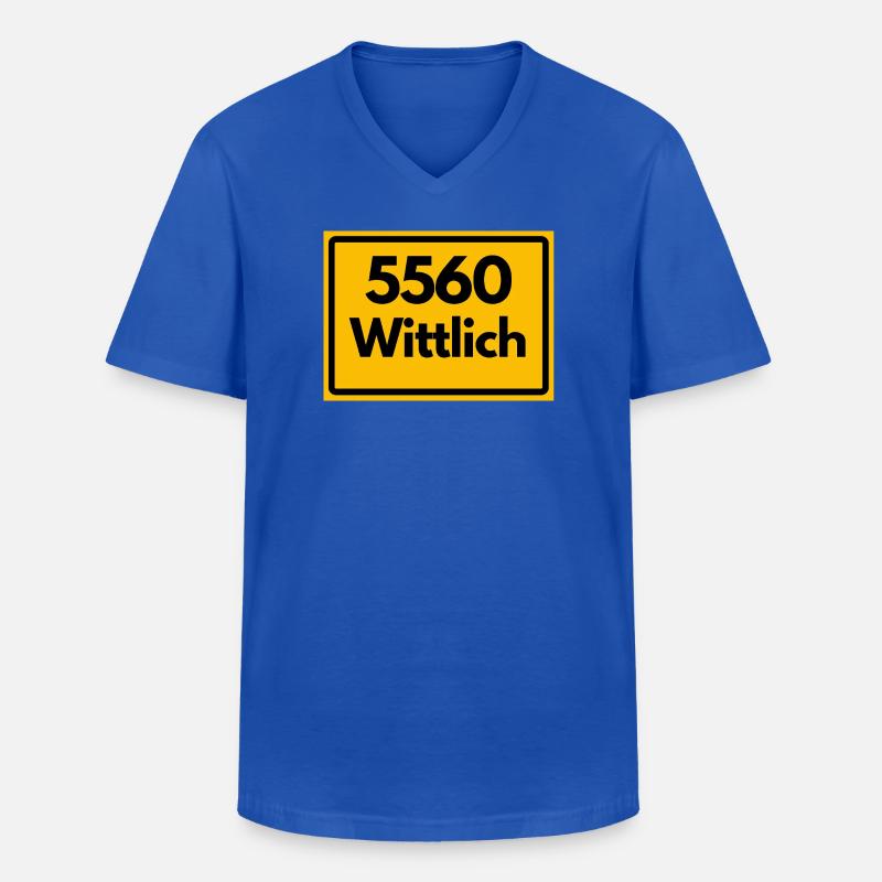 OLD POSTCODE POSTCODE RETRO 5560 WITTLICH - Men's V-Neck T-Shirt - royal blue