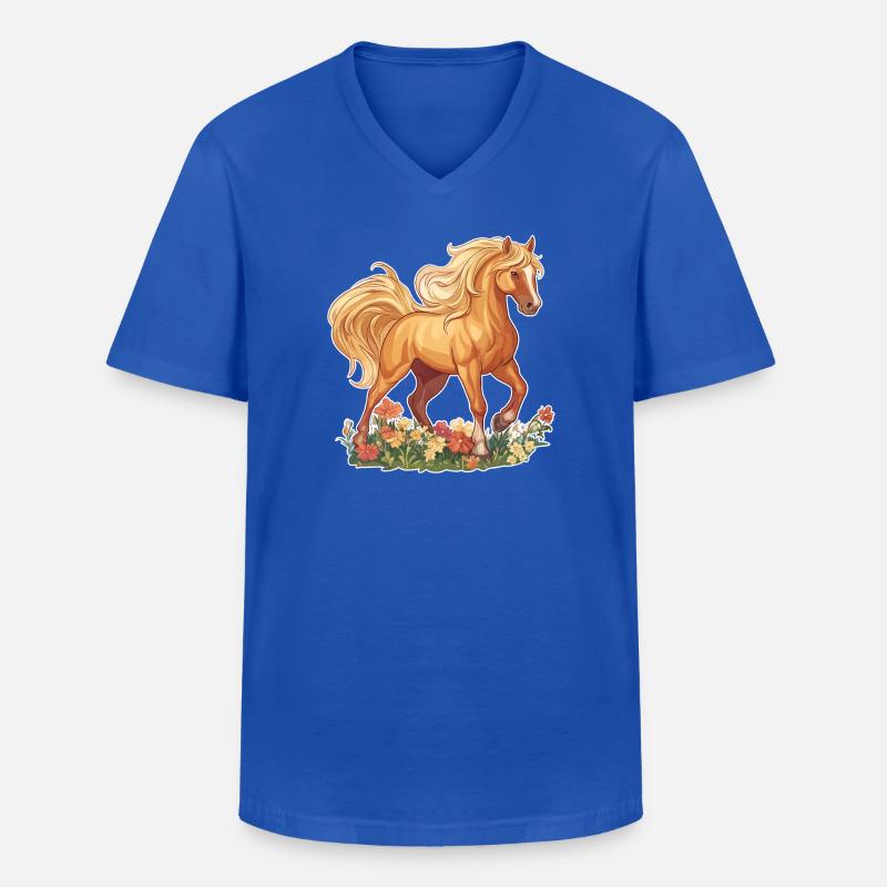 Pferd - Männer-T-Shirt mit V-Ausschnitt - Royalblau