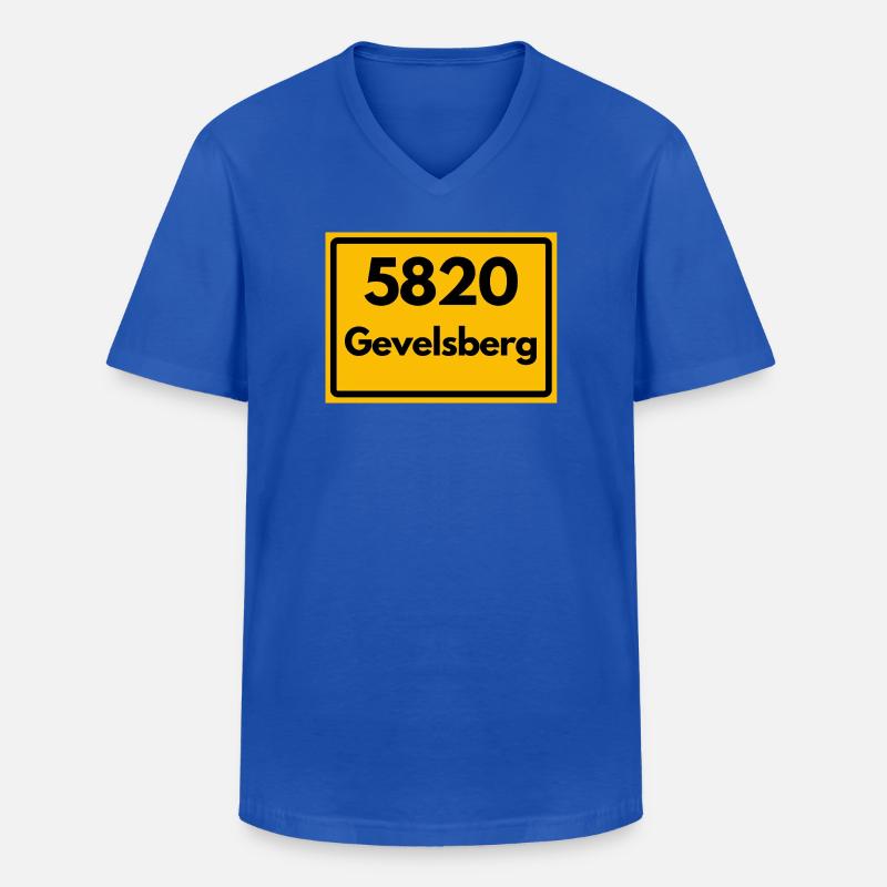 OLD POSTCODE POSTCODE RETRO 5820 GEVELSBERG - Men's V-Neck T-Shirt - royal blue