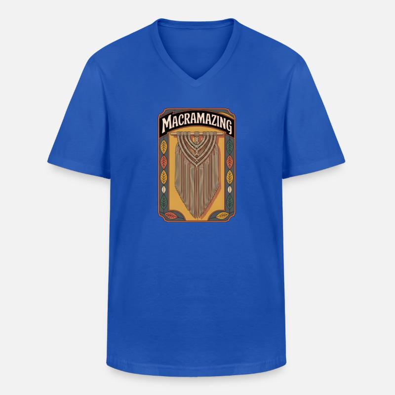 Makramee genial | Knotenkunst Boho - Männer-T-Shirt mit V-Ausschnitt - Royalblau