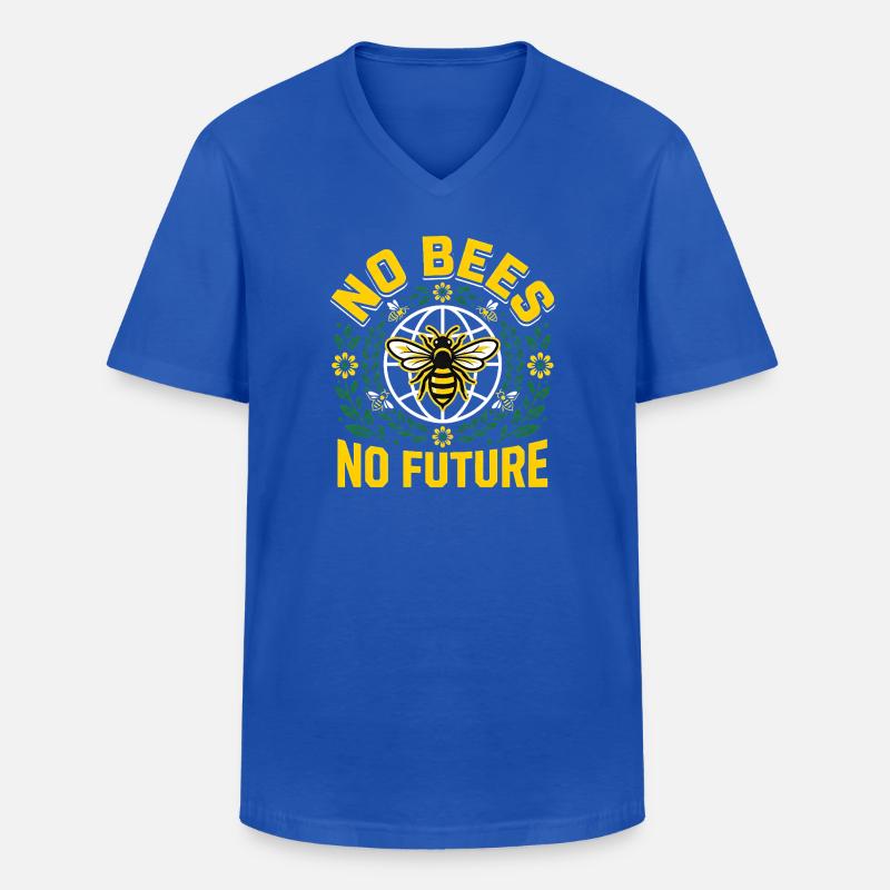 Save the Bees - Retro Umwelt Statement - Männer-T-Shirt mit V-Ausschnitt - Royalblau