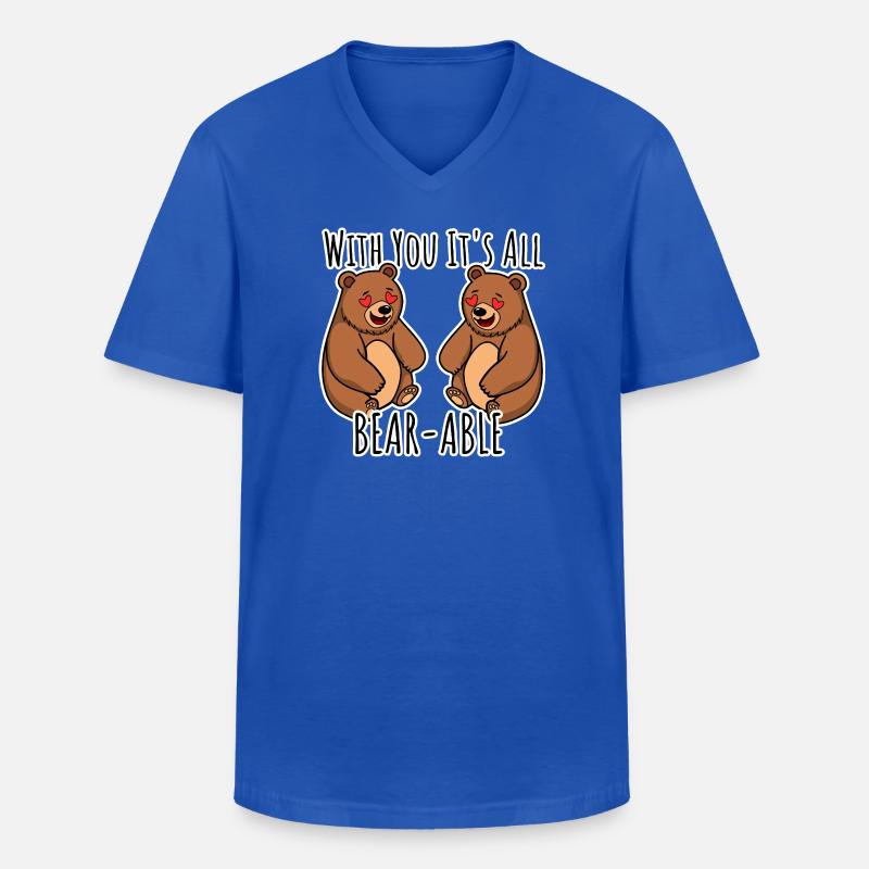 Insieme a te, tutto è sopportabile! Carino! - Maglietta da uomo classica con scollo a V - blu royal