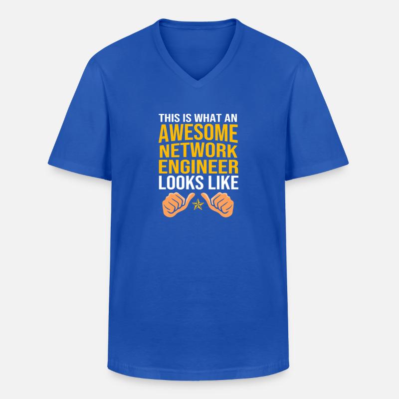 Netzwerk Ingenieur Programmierer Informatiker - Männer-T-Shirt mit V-Ausschnitt - Royalblau