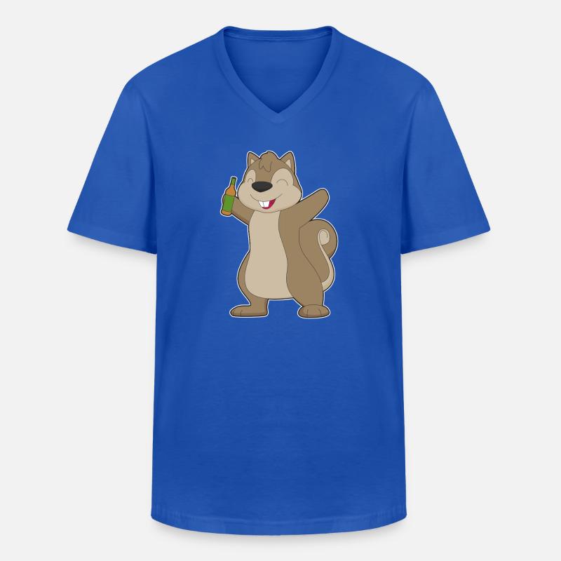 Eichhörnchen Flasche Bier - Männer-T-Shirt mit V-Ausschnitt - Royalblau