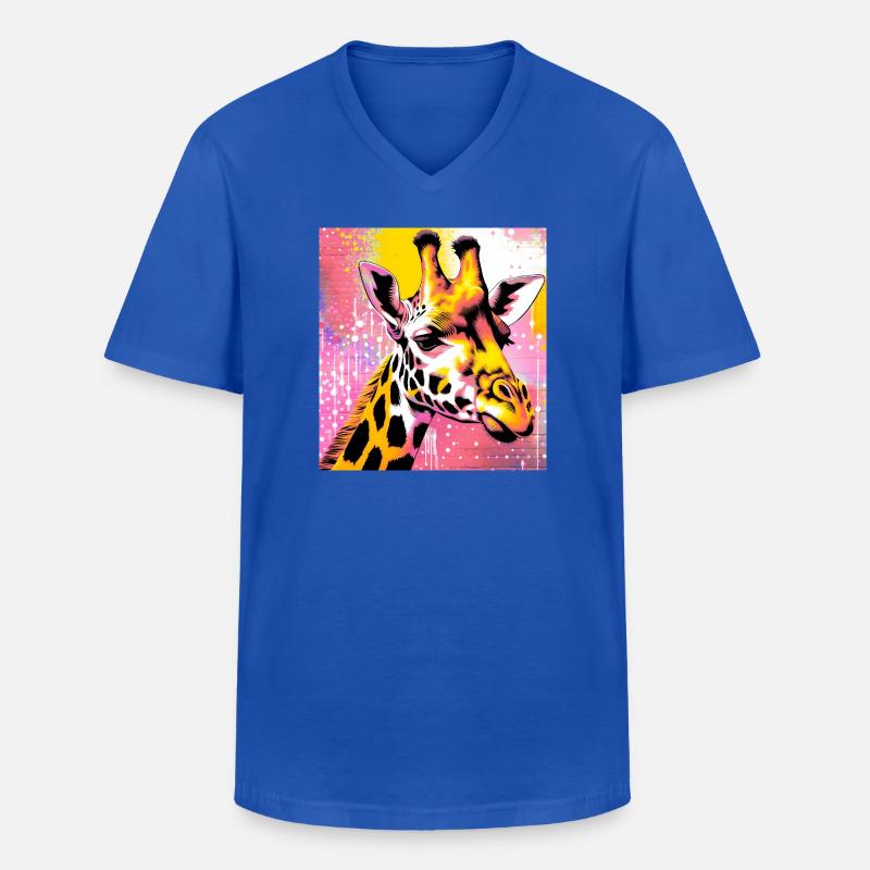 Giraffe - Männer-T-Shirt mit V-Ausschnitt - Royalblau