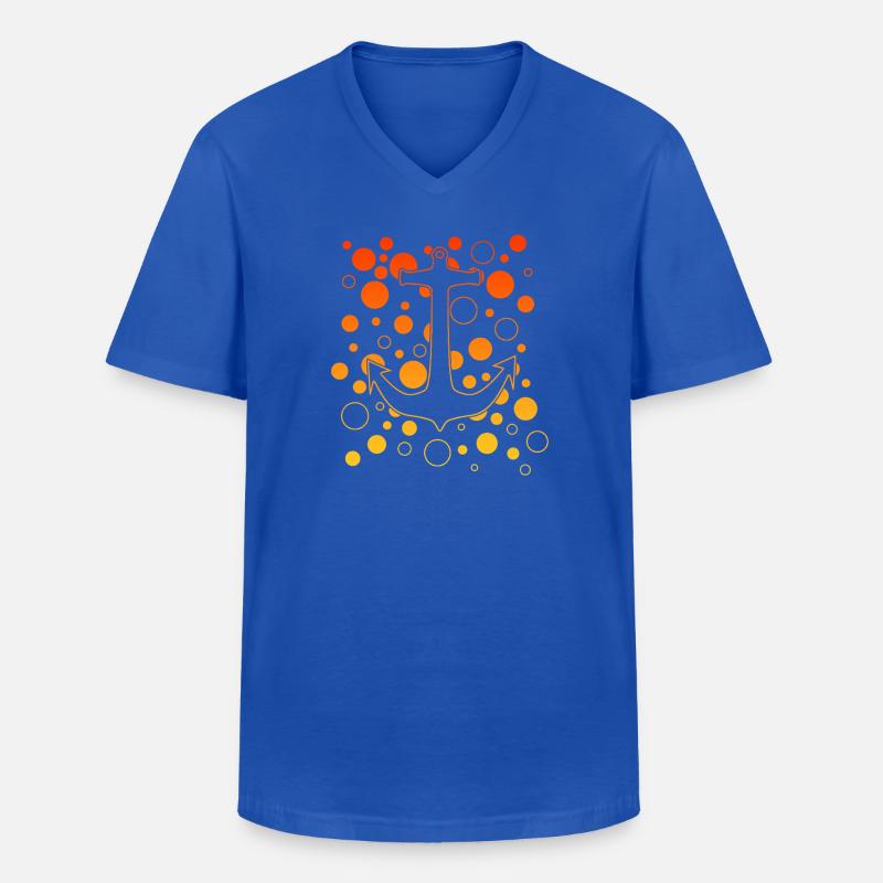 Leuchtender Anker mit Bubbles - Männer-T-Shirt mit V-Ausschnitt - Royalblau