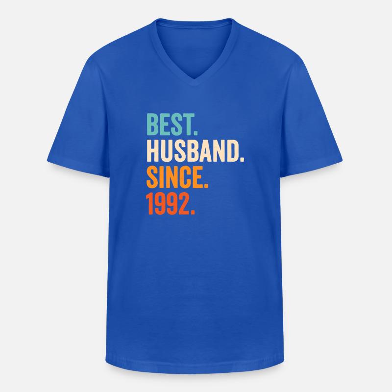 Bester Ehemann seit 1992 - Männer-T-Shirt mit V-Ausschnitt - Royalblau