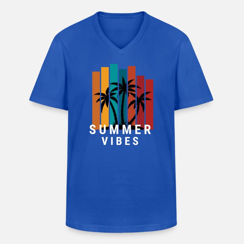 Sommerliche Vibes - Männer-T-Shirt mit V-Ausschnitt - Royalblau