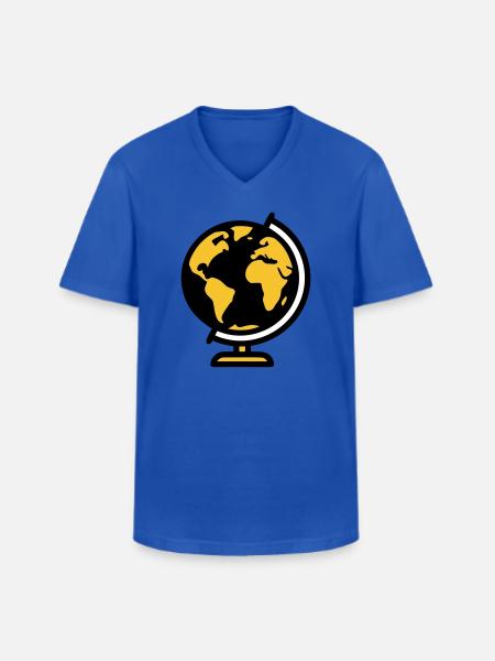 Globe Globe Earth School - Men's V-Neck T-Shirt - royal blue
