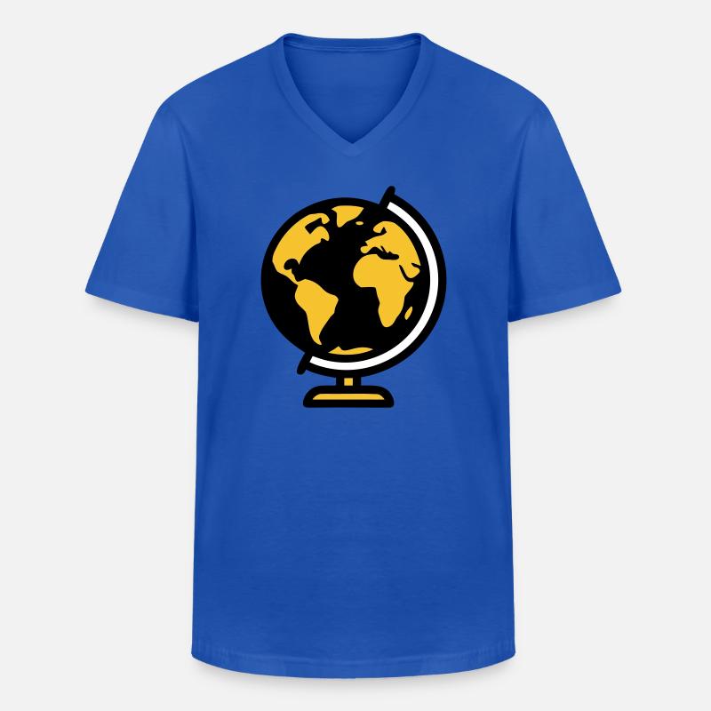 Globus Weltkugel Erde Schule - Männer-T-Shirt mit V-Ausschnitt - Royalblau