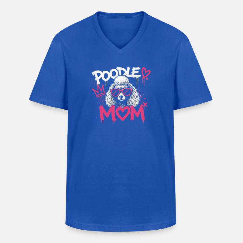 Pudel Mama Graffiti Pink - Männer-T-Shirt mit V-Ausschnitt - Royalblau