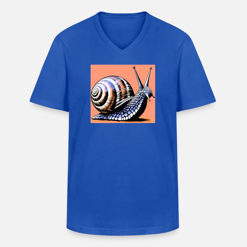 Schnecke - Männer-T-Shirt mit V-Ausschnitt - Royalblau