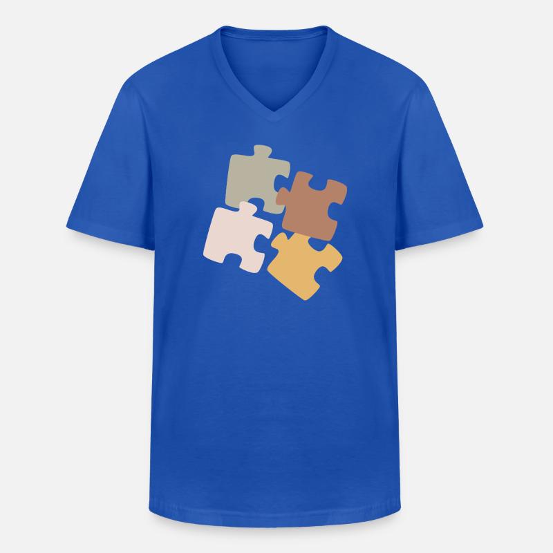 Puzzle Patchwork Vielfalt - Männer-T-Shirt mit V-Ausschnitt - Royalblau