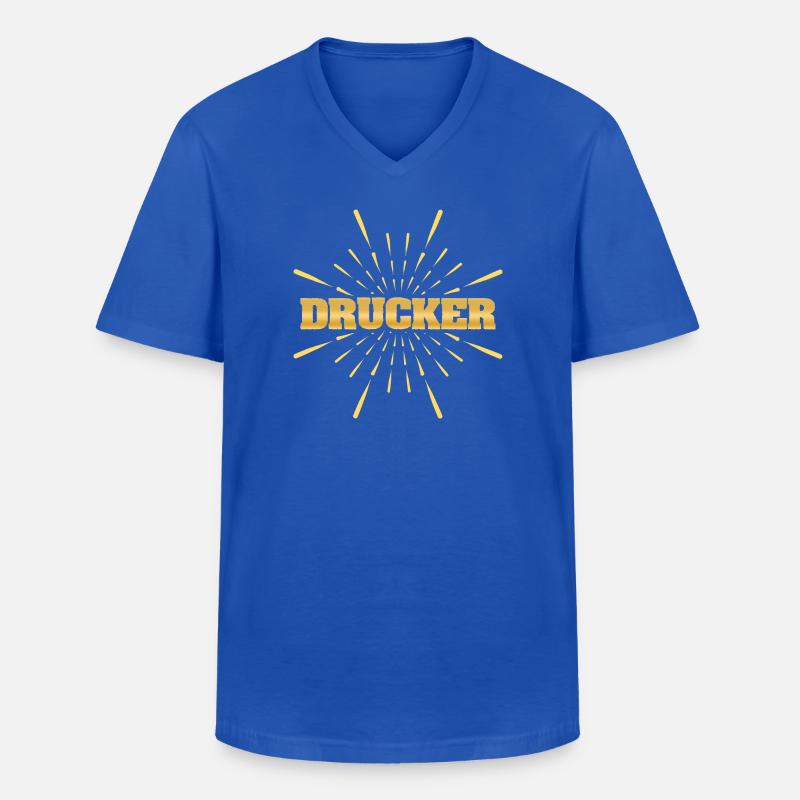 Drucker als Beruf - Männer-T-Shirt mit V-Ausschnitt - Royalblau